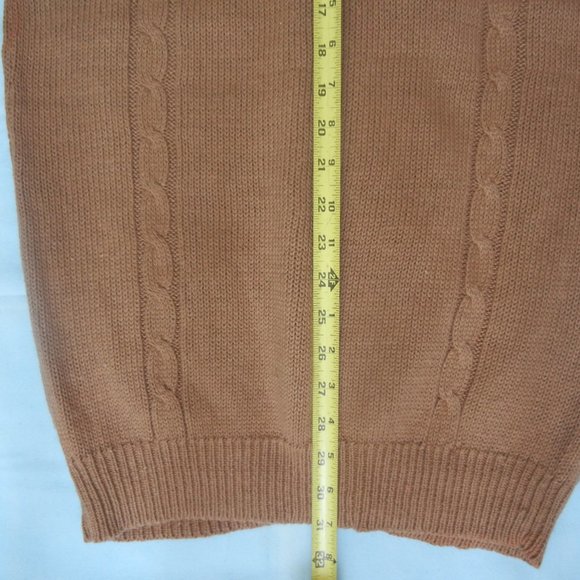 Boundary Waters Wmn M Vintage Sweater Vest Crew Neck Cardigan Cable Knit pockets - Picture 12 of 12